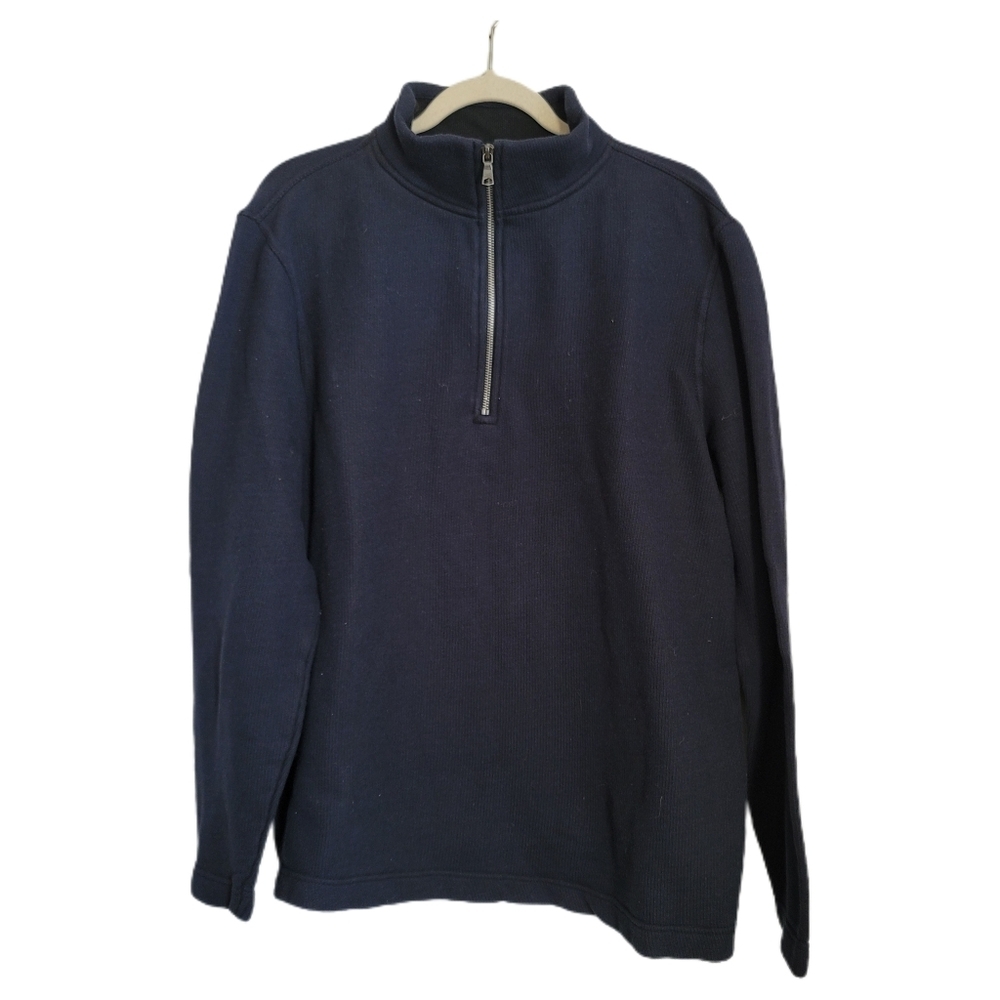 Banana Republic Sweater Mens XL Navy 1/4 Zip Long Sleeve Pullover